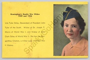 Birmingham's Double War Widow 1929 and 1946 Lila Tyler Ozley Postcard - Picture 1 of 2