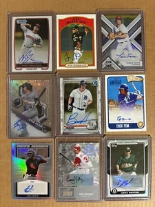 (9) Daric Barton AUTO lot Oakland As TOPPS,BOWMAN - Picture 1 of 1