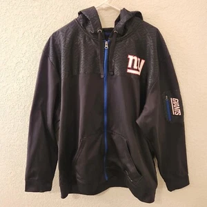 Majestic Therma Base Jacket NFL New York Giants Mens 2XL Full Zip Hooded Black - Picture 1 of 13