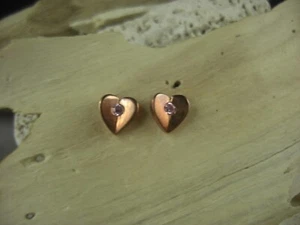 Ohrringe Ohrstecker Herz Herzen vergoldet 925 Sterling Silber - Picture 1 of 3