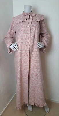 Vintage Laura Ashley House Coat Size L 70s Made In Wales Night Gown Ditsy Floral - Image 1 of 4