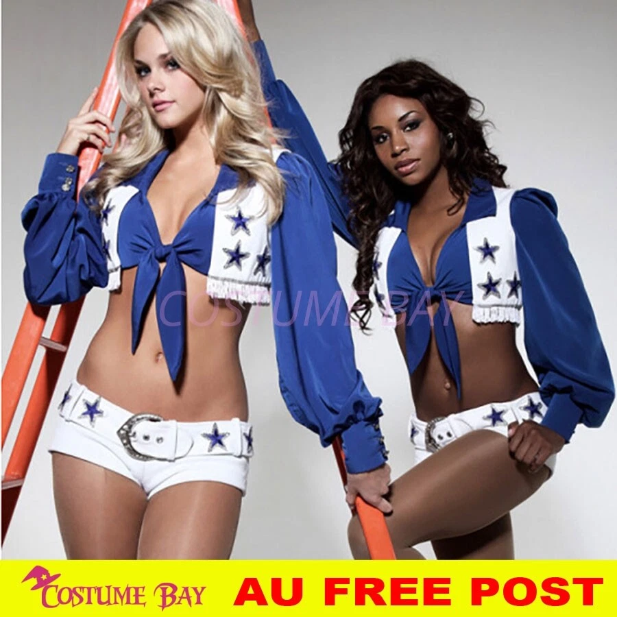 Dallas Vaquero Animadora Mujer Estrella Animadora Sexy Disfraz Glee Ropa de Baile Foto 1 de 1