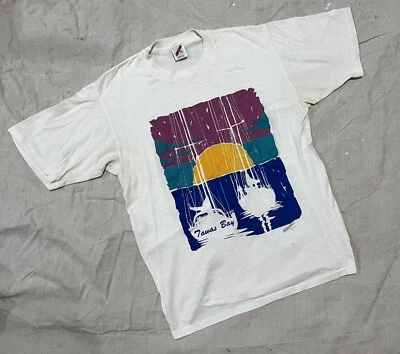 Camiseta vintage años 80 Tawas Bay Mchigan veleros puesta de sol Foto 1 de 4