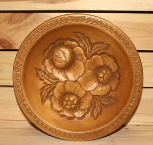 Wandbehangplatte aus Holz mit Blumenschnitzerei 1995 - Bild 1 von 6