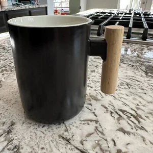 Kaffeebecher mit Holzgriff - 12 Unzen - schwarz - NEU! - Bild 1 von 1