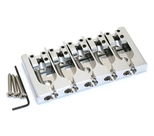 Hipshot Cromo/Ottone 5 Corde Serie A Ponte Basso .708" Spaziatura Corde 5A500C - Foto 1 di 2