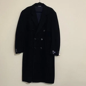 Vintage Ralph Lauren Chaps Herren Schwarz Trenchcoat Kaschmirmischung 44R Event Büro - Bild 1 von 13