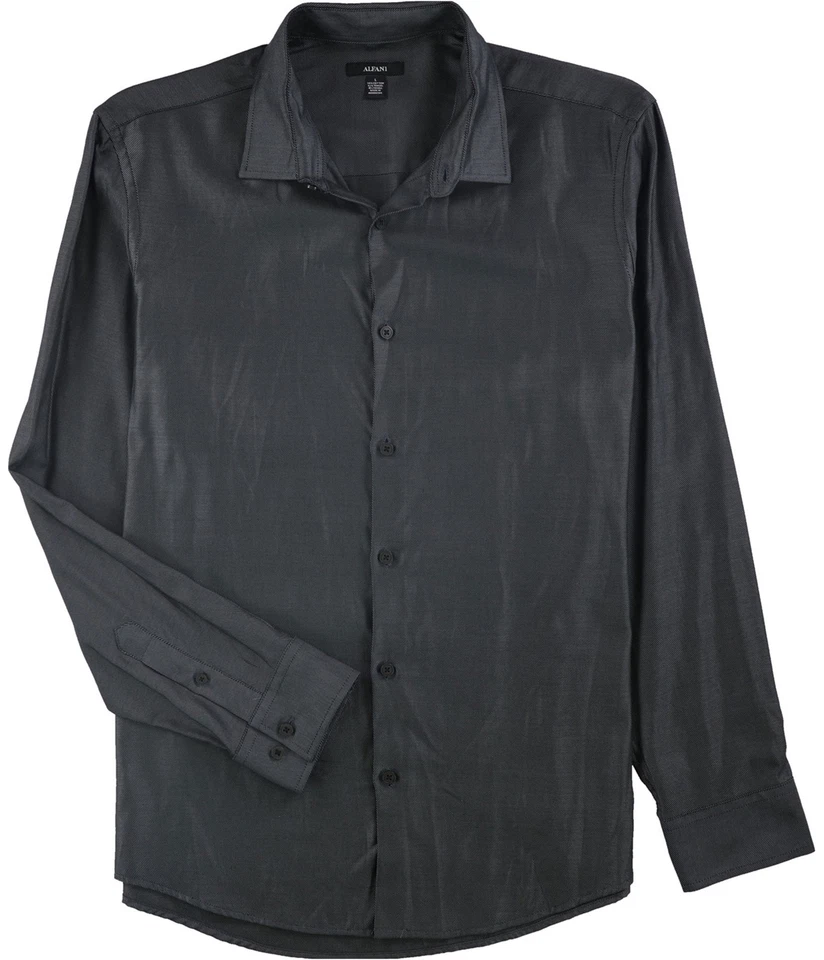 Camisa abotonada Alfani para hombre Vesper sarga, gris oscuro, cuello 3XL Foto 1 de 1