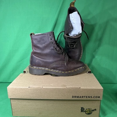 Dr. Martens 1460? Botas de cuero marrón originales para mujer talla 6? Bota de trabajo de combate Foto 1 de 4