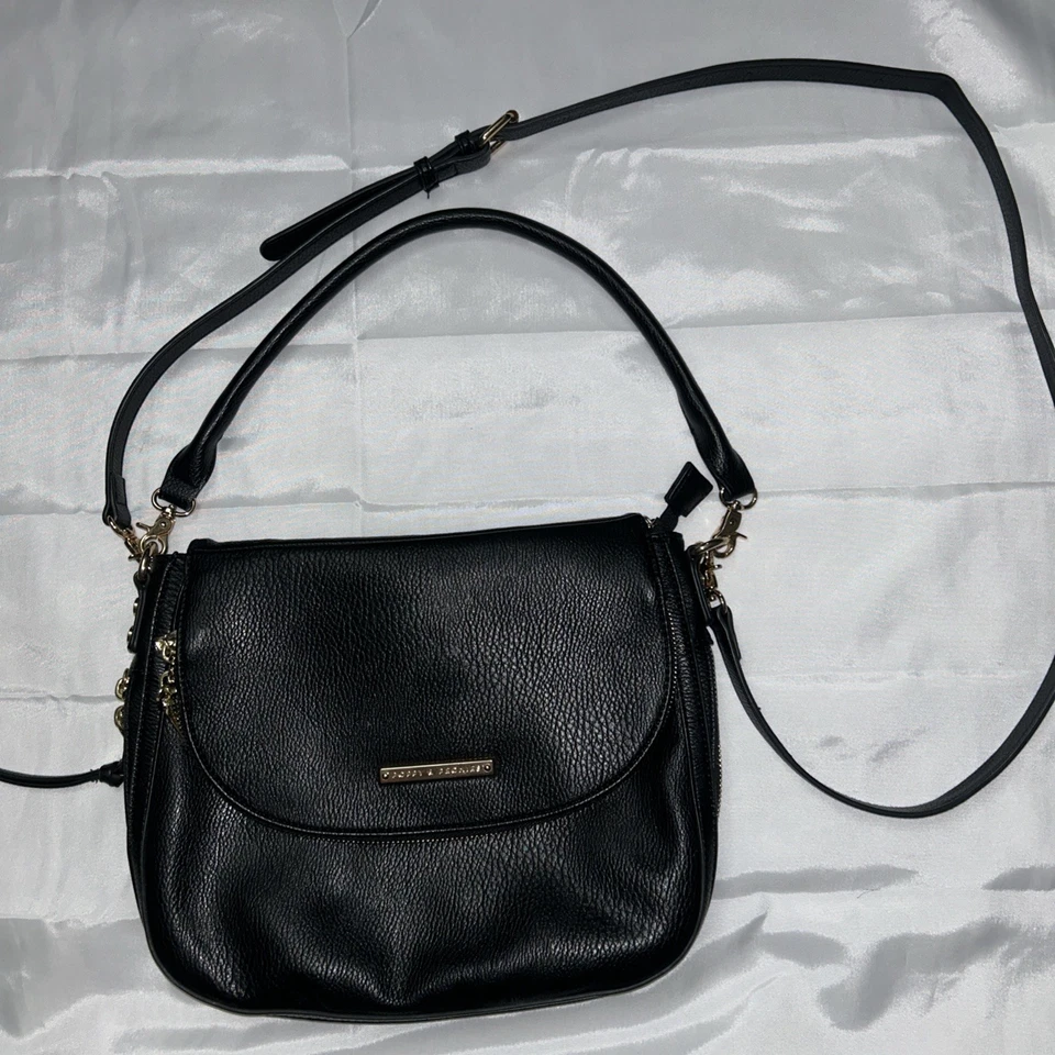 Poppy & Peonies Downtown Crossbody Bag- Vegan Pebbled Leather, Peach Interior - Image 1 of 4