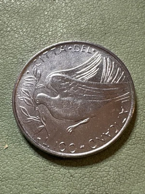 1972 Vatican City 100 Lire Uncirculated condition. Coin Pope Paul VI Dove - Image 1 of 4