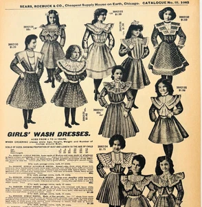 1901 Girls Wash Dresses Reproduction Advertisement Sears Fashion Clothing DWU17E - Picture 1 of 2