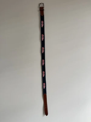 Peter Millar Ole Miss Rebels Needlepoint Leather Belt Size 36 – Made in USA - Image 1 of 4
