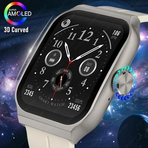 Neu AMOLED Smart Watch 1,96 Zoll 3D Flexibler Gebogener Bildschirm Bluetooth Anruf Herz - Bild 1 von 31
