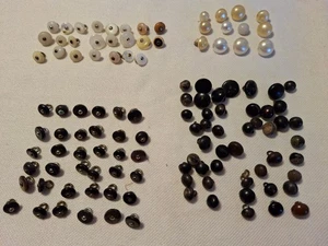 ANTIQUE VINTAGE TINY ROUND BUTTONS SHOES GLOVES CORSETS PINSHANK 110+ lot - Picture 1 of 8