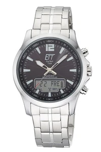 ETT Eco Tech Time Funk-Solar Orologio Professional Worldtimer Nero EGA-11715 - Bild 1 von 4