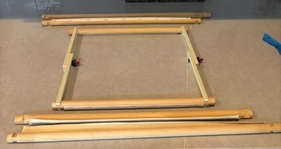 Embroidery/Cross Stitch Wooden Scroll Adjustable Frame 15",21,"23" w 7" to 11" h - Image 1 of 2