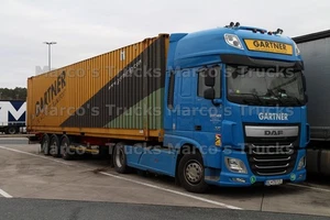 LKW Foto DAF XF 460 container Slowakei blau GARTNER THE WORLD OF TRANSPOR #k7mm - Bild 1 von 1