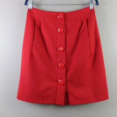 Kate Spade New York Women's Faylyn Red Wool Button Front Pencil Skirt Size 8 Foto 1 de 4