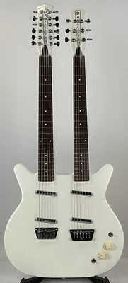 Guitarra Eléctrica Danelectro Doble Cuello - Blanco Perla 12 y 6 Cuerdas - Grietas Foto 1 de 4