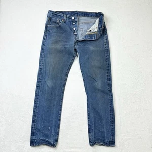 Levis 501 Jeans Herren 33x33 blau getragen Maße 32x28 Button Fly Straight Wear - Bild 1 von 12