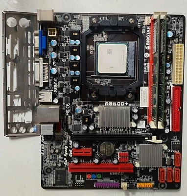 Biostar A960D+ V6.1 | AMD Athlon II X3 445 | 4GB DDR3 | Socket AM3 | IO Shield I - Image 1 of 4