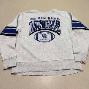 UK Kentucky Wildcats Youth Small 8 Crewneck Football Sweatshirt Go Big Blue Cats - Picture 1 of 12