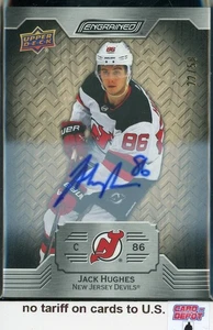 2023-24 Upper Deck Engrained Autographs White Birch #8 Jack Hughes 22/50 - Bild 1 von 2