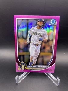 2025 Bowman Chrome - Fuchsia Refractor #40 Jackson Chourio /299 - Brewers - Bild 1 von 2