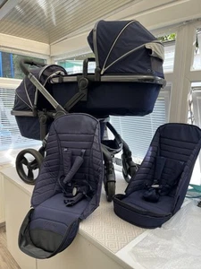 Icandy Peach 6 Indigo Double Twins 2 seats 2 bassinets - Picture 1 of 24