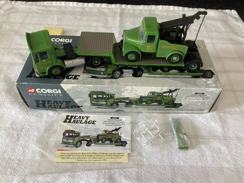 Corgi Classics Heavy Haulage 31003 AEC ERGOMATIC, SCAMMELL CRANE, CHRIS MILLER - Image 1 of 4