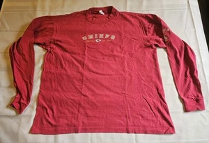 Vintage Majestic Kansas City Chiefs Red Long Sleeve Adult Large Shirt - Picture 1 of 9