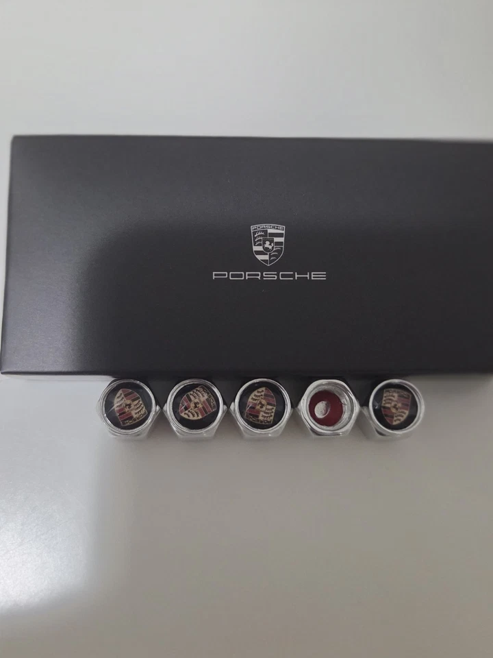 Universal Fits Porsche Tire Air Valve Stem Caps Cover for Cars 5 Count W/box - Image 1 of 4