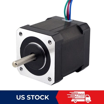 Motor paso a paso bipolar de doble eje Stepperonline Nema17 0,9 grados 44 N cm 1,68 A 4 cables Foto 1 de 4