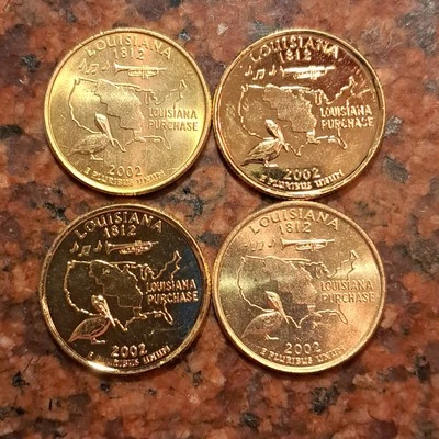 GOLD PLATED 2002-P LOUISIANA QUARTER (1 COIN PER SALE PICKED AT RANDOM) #B6712 - Image 1 of 2