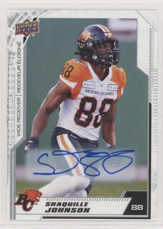 2020 Upper Deck CFL Autograph Auto 50 Shaquille Johnson BC Lions Group E 1:37 - Image 1 of 1