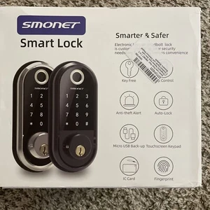 Smart Deadbolt WiFi SMONET Fingerprint Door Lock Keyless Entry Electronic Keypad - Picture 1 of 1