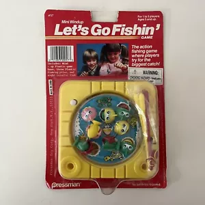 Vintage Pressman Mini Windup Let's Go Fishin' Game NEW - Picture 1 of 6