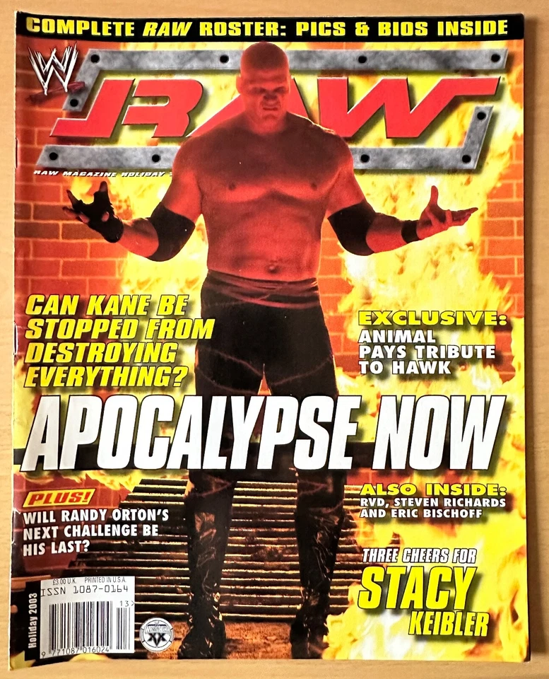 WWE RAW Magazine Holiday 2003 | Apocalypse Now | KANE | + WrestleMania Poster - Image 1 of 4