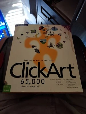Vintage Broderbund ClickArt 65,000 Software with Five CDs BRAND NEW - Image 1 of 2