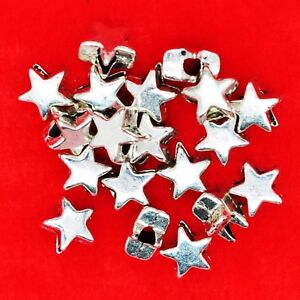 50 x Tibetan Silver Tone 6mm Star Spacer Beads Findings For Bracelets Necklaces 
