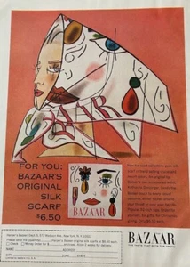Bufanda de seda Harper's Bazaar's años 60 promoción - 1963 - Imagen 1 de 1