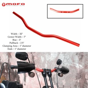 1 inch Motorcycle Tracker Drag Bars Handlebar For Harley Dyna Street Bob FXDB - Picture 1 of 10