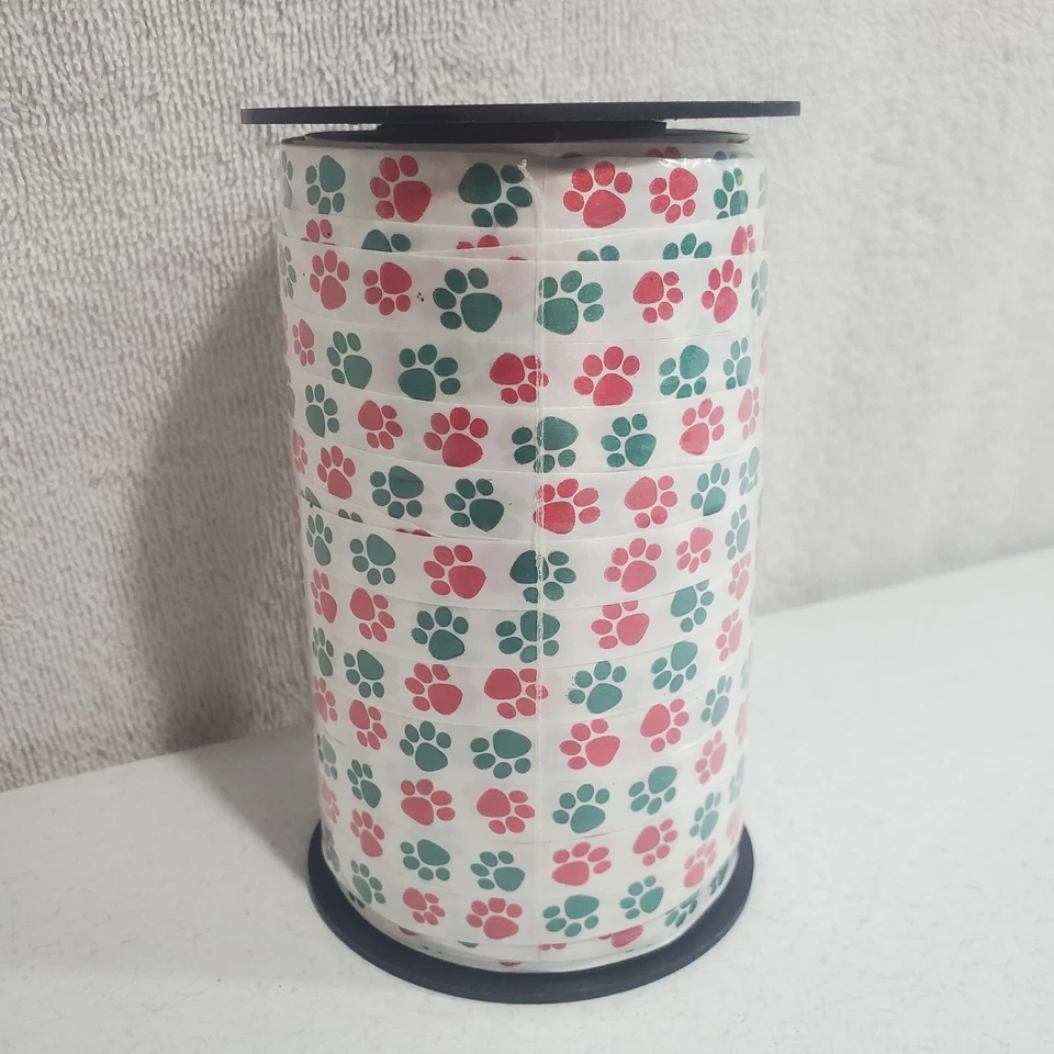Merry Paws Smooth Curling Ribbon 3/8" Wide x 250 Yards (A13674) Berwick Offray - Image 1 of 3