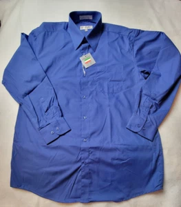 Daniel Ellissa Shirt Mens 16.5 34/35 Blue Solid Long Sleeve Button Up Pocket - Picture 1 of 9