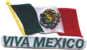 Mexiko Flagge / Viva Mexico gestickte Aufnäher 4"x2,2" zum Aufbügeln - Bild 1 von 1