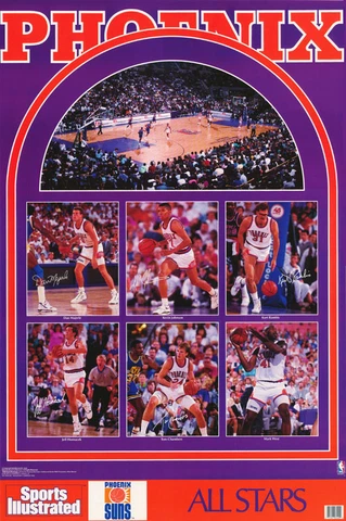 POSTER: NBA  BASKETBALL : PHOENIX SUNS 1990 STARS - FREE SHIP! #7420    RW4 A Cover