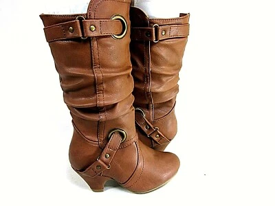 Lucky Top Girls Page-26K 拉链低跟正装靴,棕褐色美国儿童尺码 11 M — 第 1/4 张图片