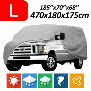 L Size Car Full Cover For SUV Van Truck Outdoor Dust UV Ray Rain Snow Waterproof - Picture 1 of 12