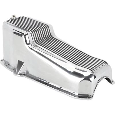 1957-1979 Small Block Chevy Aluminum Oil Pan - Polished Finned Design - Image 1 of 4